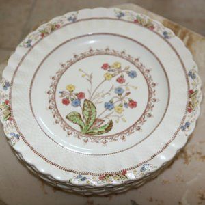 Vintage Copeland Spode set of 8 ivory "Cowslip" dinner plates